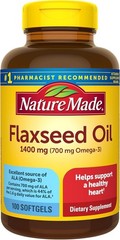 Extra Strength Flaxseed Oil 1400 Mg, Fish Free Omega 3 Supplement, Dietary Suppl