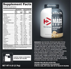 Dymatize Super Mass Gainer, Gourmet Vanilla, 52g Protein, 8 Servings