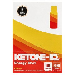 2 X Ketone-IQ, Energy Shot, Peach, Caffeine Free, 6 Bottles, 2 fl oz (59 ml) Ea