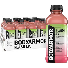 Flash I.V. Electrolyte Beverage, Strawberry Kiwi, Hydration Drink with Coconut W