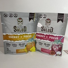 Salud Energy + Focus Vegan Drink Mix Powder Stick Packs 200mg 30 Sticks BUNDLE!