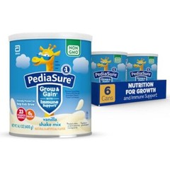 PediaSure Grow and Gain Vanilla Nutritional Shake Mix Pack of 6 for Kids