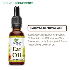 Creation Farm Ear Oil Drops with Mullein, Calendula, 1.01 Fl Oz (Pack of 1)