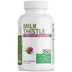 Bronson Milk Thistle Silymarin Marianum & Dandelion 360 Count (Pack of 1)