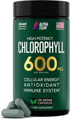 CHLOROPHYLL Capsule 600mg Energy Skin Support • 120 Veggie Capsules• EXP : 07/27