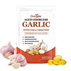 Odorless Aged-Resilia Garlic Extract 600mg Softgels (60 Count) with CoQ10