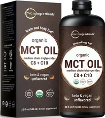 MCT Oil Organic, 32 fl oz |100% Virgin Coconut with C8 + C10 Fatty Acids | Gr…