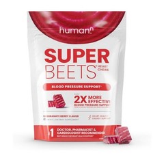 HumanN SuperBeets Pomegranate Berry Chews, 2X BP Support with Grape Seed Extract