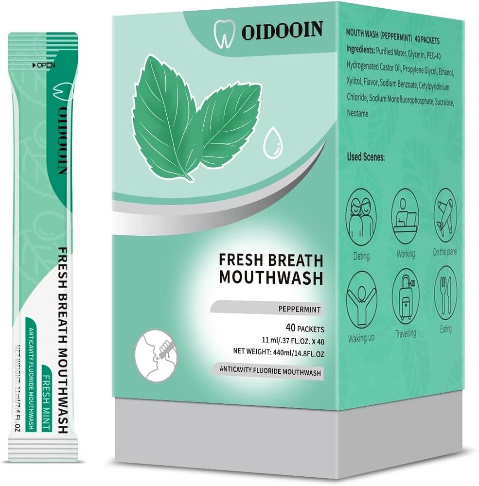 Travel Size Mouthwash Individual Mini for 0.01 Fl Oz (Pack of 40)