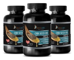 CHIA SEEDS OIL 2000mg Omega 3-6-9 High Potency Gluten-Free 3 Bottle 180 Capsules