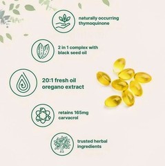 NEW LUXRY Oil of Oregano & Black Seed Softgels High Carvacrol Immune Support