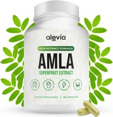 3PCS Alevia Organic Amla Capsules 1000mg Indian Gooseberry Amla Fruit Supplement