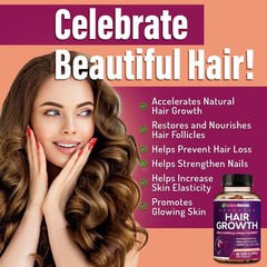 Hair Growth Vitamins for Women | Biotin 10000mcg Collagen Patented