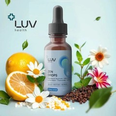 LUV Health Zen Drops Calm Relaxation Support w Magnesium Glycinate 3 Pack USA.