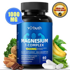 Viyouth Magnesium 7 Complex 60 Capsules, Supports Sleep & Bone Health, 1-3 Pack