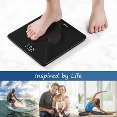 Digital Body Weight Scale 0.1lb Accuracy Silver Black Bathroom Health Equipment