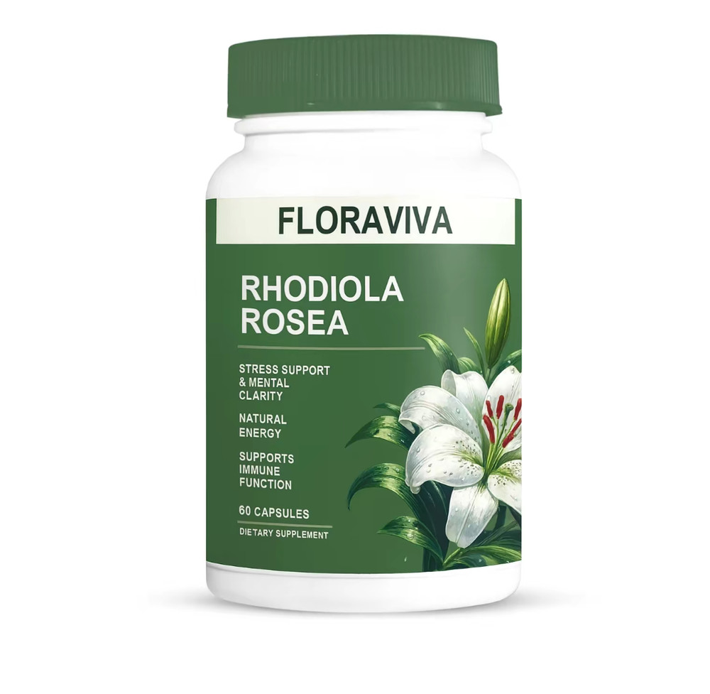 Rhodiola Rosea Herbal Capsules Boost Energy Relieve Stress for Daily Adult Use
