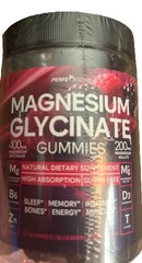 Magnesium Glycinate 200 mg Gummies Sleep Memory Energy Immunity 60ct Exp 01/2027