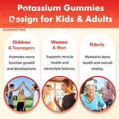 softbear Potassium Gummies for Adults, Sugar Free 60 Count (Pack of 1)