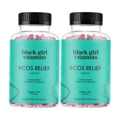 2-Pack Black Girl Vitamins PCOS Relief – Cycle Support for Women – 120 Gummies