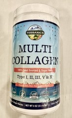 Terranics 8 Oz Multi Collagen Peptides Powder, Type I II III V X Hydrolyzed 2/26