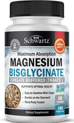 BioSchwartz Magnesium Bisglycinate 100% Chelate No-Laxative Effect – Maximum Abs