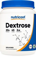 Nutricost Dextrose Powder 2 LBS, Non-GMO, Gluten Free, Vegetarian Friendly