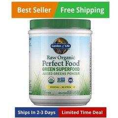 Raw Organic Perfect Food Green Superfood Juiced Greens Powder – Stevia-Free,…