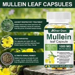Mullein Leaf Capsules – Lung Cleanse & Cough Relief,Respiratory Health,Detox