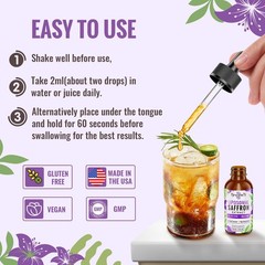 Resciency Liposomal Saffron Supplements Drops 88.5mg – High Bioavailability L…