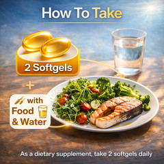Fish Oil Omega 3 Fatty Supplements Heart, Brain, Immune Support – 60 Softgels