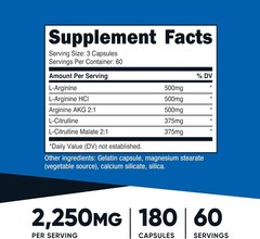 Nutricost Performance 750 mg Nitric Oxide Booster Capsule – 6.74 oz