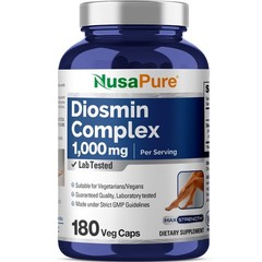NusaPure Diosmin Complex 1000mg 180 Veg Caps Citrus Aurantium Vein Support