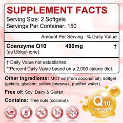 Extra Strength CoQ10 400mg Softgels with MCT Oil – Antioxidant Heart & Energy Su