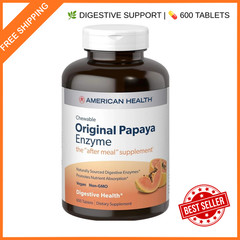 American Health Original Papaya Enzyme Chewable 600 Tablets