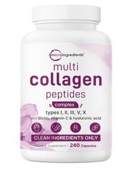 Micro Ingredients Multi Collagen Pills for Women & Men, 240 Capsules–