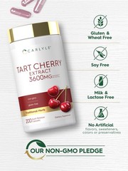 Carlyle Tart Cherry Extract Capsules | 200 Count | 200 (Pack of 1)