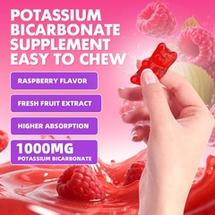 Potassium Gummies 1000mg, Bicarbonate 60 Count (Pack of 1)