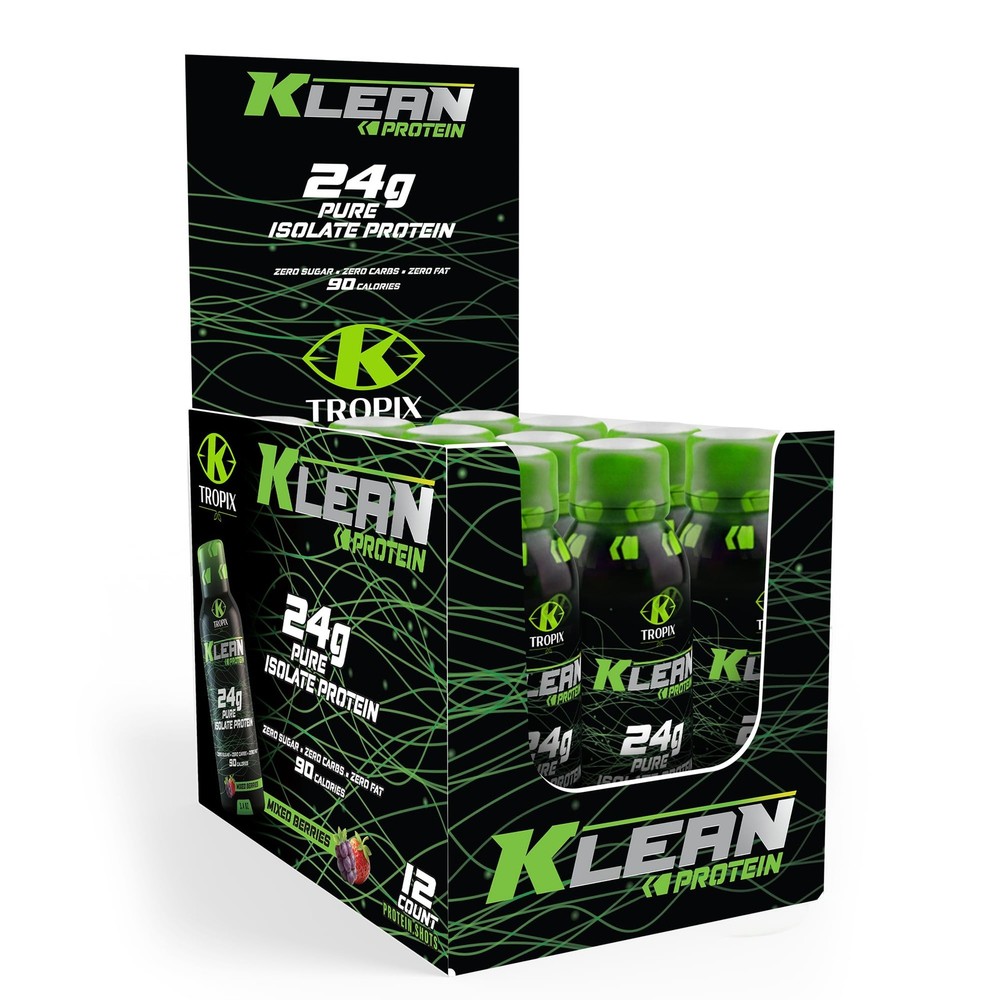 Protein Shot 24g Whey Isolate Zero Sugar Pack of 12 3.4oz KTROPIX Klean Carbs
