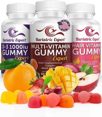 Bariatric Multivitamin Gummy Pack of 3 D3 Hair Formula Adult 240 Chews
