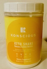 Konscious Keto Protein Shake 15 Servings Banana Creme Brulee