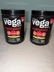 Vega Sport Hydration Powder 4.9oz Lot Of 2 Jars Lemonade Flavor Plant Base 01/28