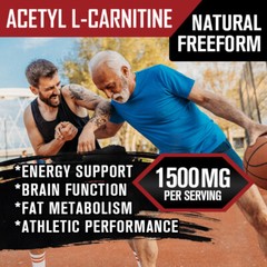 Nature’s Live Acetyl L-Carnitine 1500mg, 120 Capsules – Non-GMO and Gluten Free