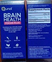 QUNOL HIGH ABSORP BRAIN HEALTH FOCUS PLUS ENERGY ATTENTION SUPPLEMENT 60 TABLETS