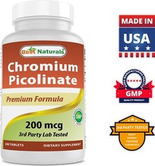 Best Naturals Chromium Picolinate Tablet, 200 mcg, 240 Count
