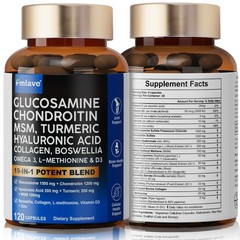 2 Pack Glucosamine Chondroitin Turmeric MSM Triple Strength Joint Support 240ct