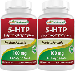 2 Pack Best Naturals 5-HTP 100 mg 120 Capsules