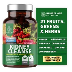 Kidney Support Supplement with 21 Herbs & Cranberry, Astragalus, Uva Ursi – 60 C