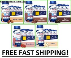 Ensure PLUS 8 fl oz Shakes CHOOSE FLAVOR & COUNT, Vanilla, Strawberry, Chocolate