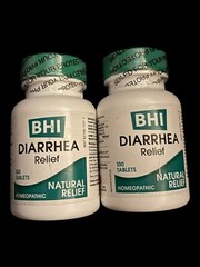 2x Lot, BHI, Diarrhea Relief Homeopathic, 100 Tablets Each, Best By 3/26